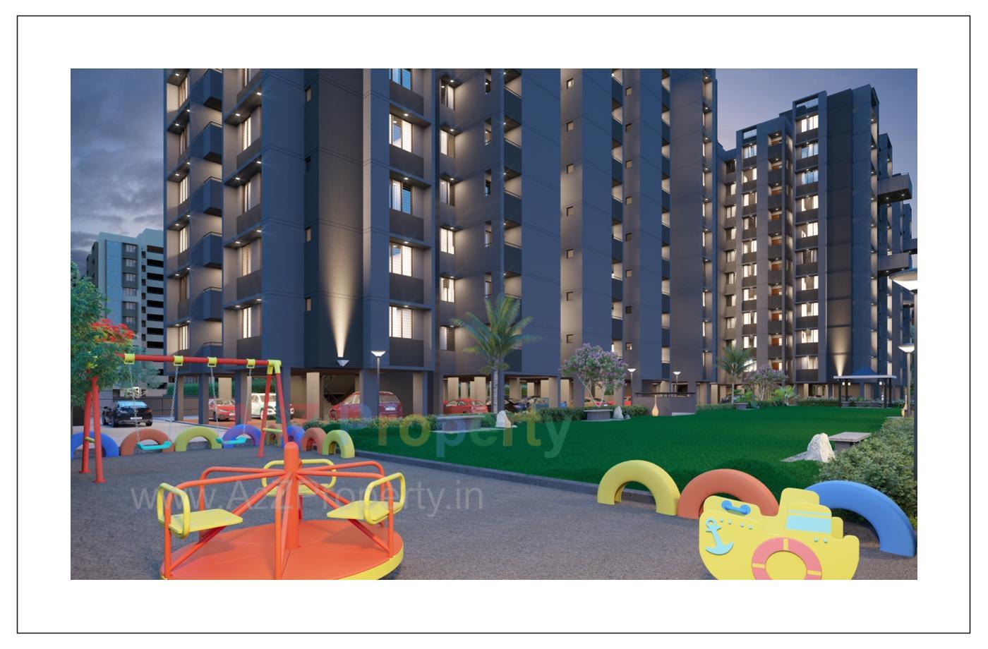3D Elevation of real estate project Aashirvad Heights located at Ahmedabad, Ahmedabad, Gujarat