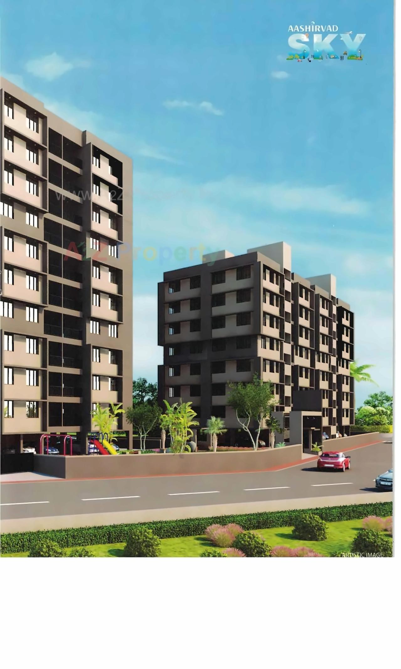 3D Elevation of real estate project Aashirvad Sky located at Vasna, Ahmedabad, Gujarat