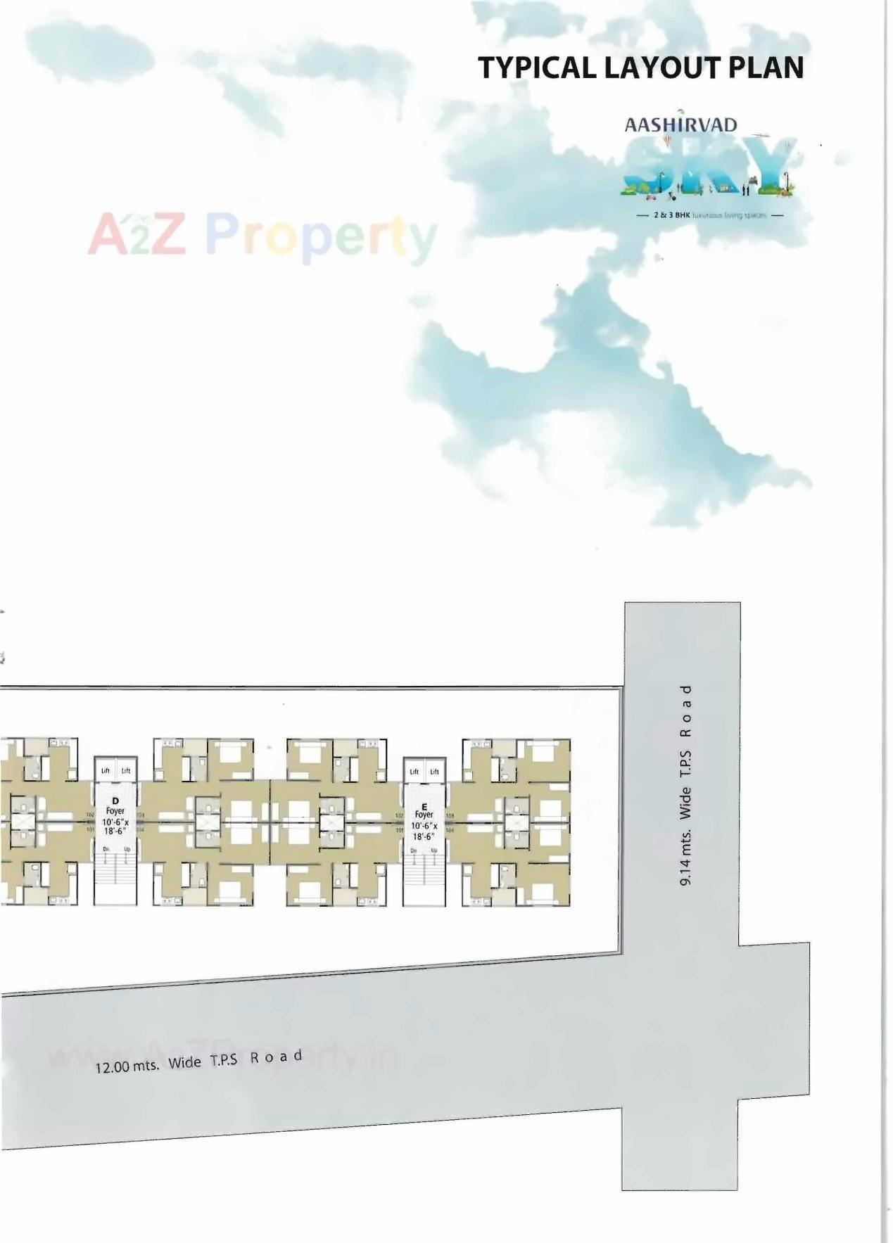 Layout of real estate project Aashirvad Sky located at Vasna, Ahmedabad, Gujarat