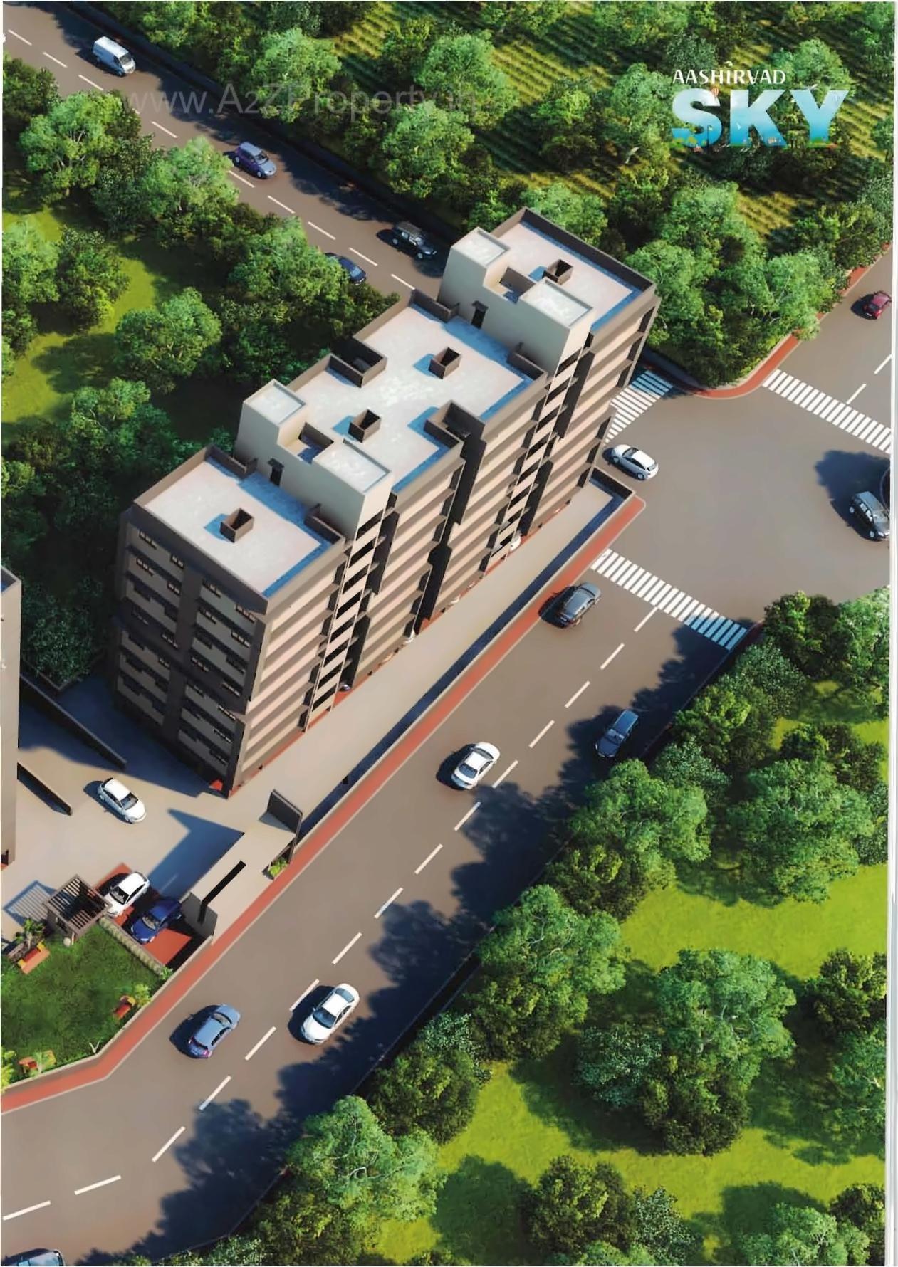 3D Elevation of real estate project Aashirvad Sky located at Vasna, Ahmedabad, Gujarat