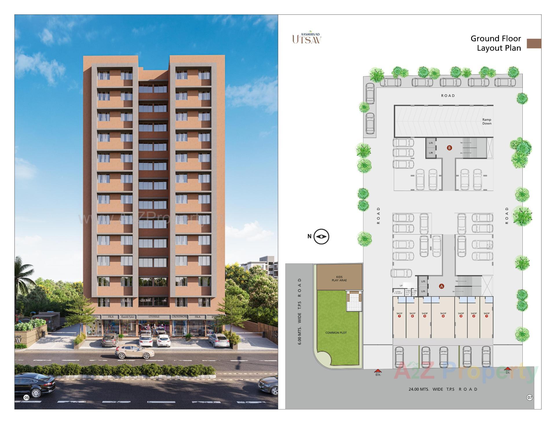 Layout of real estate project Aashirvad Utsav located at Vatva, Ahmedabad, Gujarat