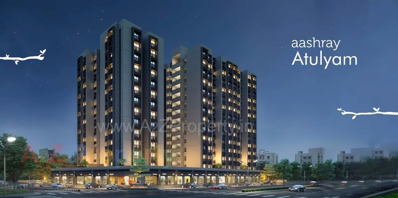 3D Elevation of real estate project Aashray Atulyam located at Shilaj, Ahmedabad, Gujarat