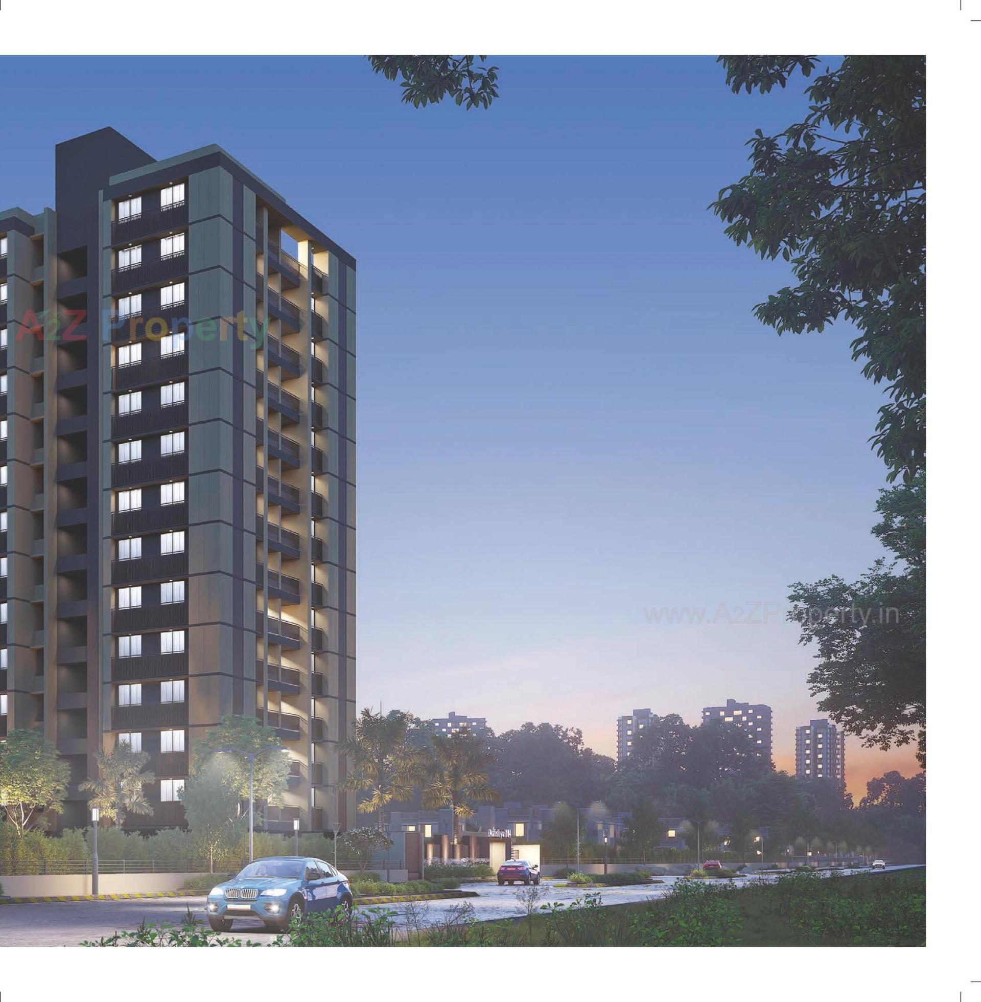 3D Elevation of real estate project Aatishya 100 located at Tragad, Ahmedabad, Gujarat