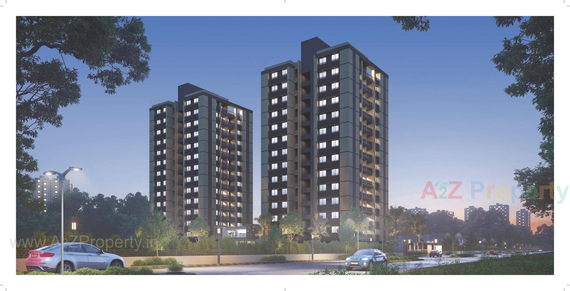 3D Elevation of real estate project Aatishya 100 located at Tragad, Ahmedabad, Gujarat