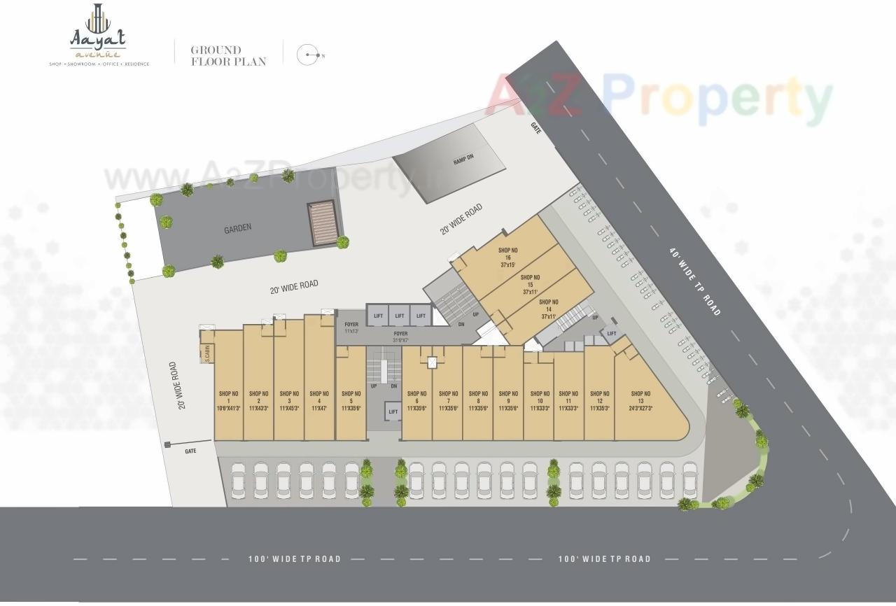 Layout of real estate project Aayat Avenue located at Sarkhej, Ahmedabad, Gujarat