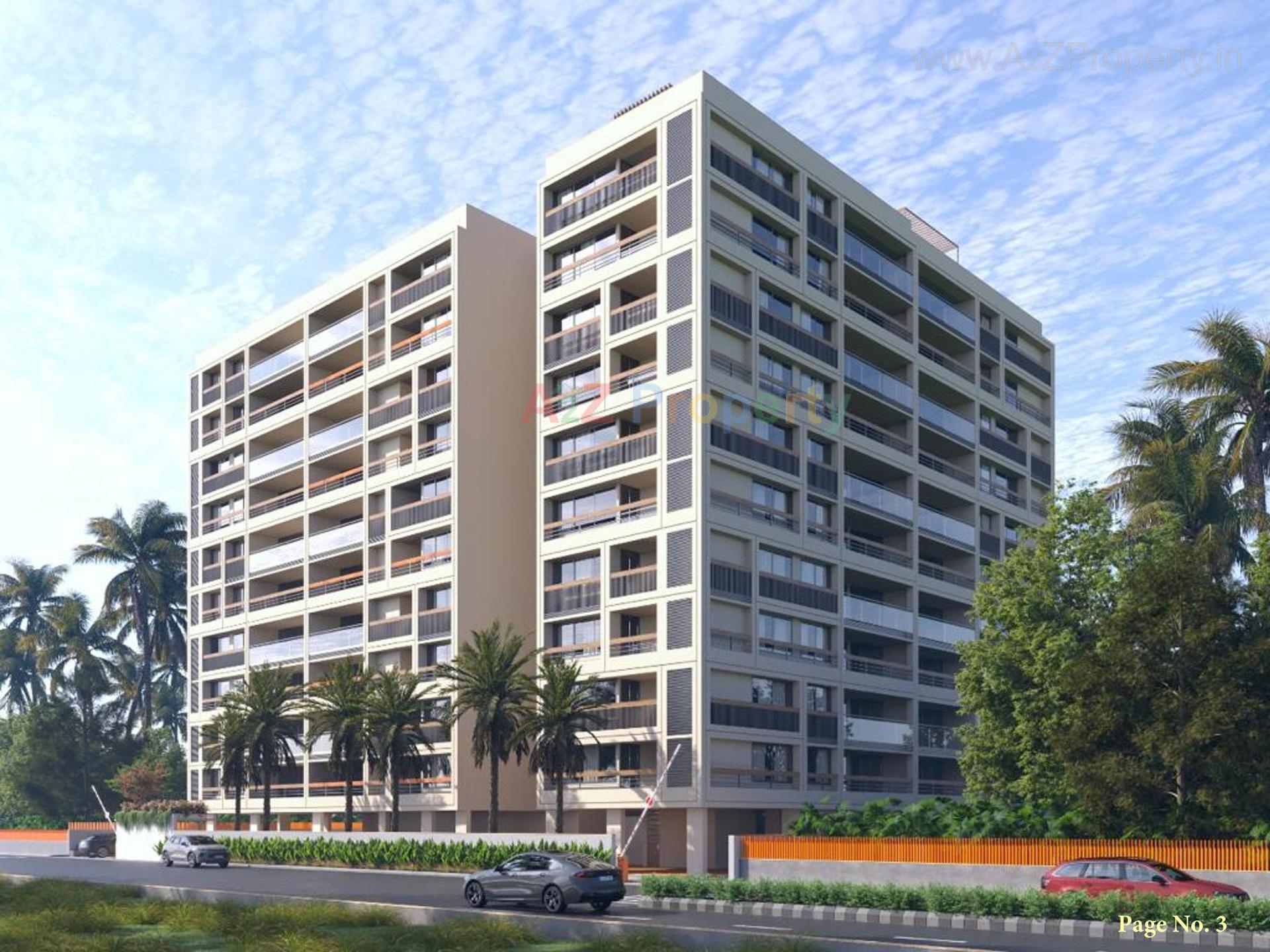 3D Elevation of real estate project Abhilasha located at Gota, Ahmedabad, Gujarat