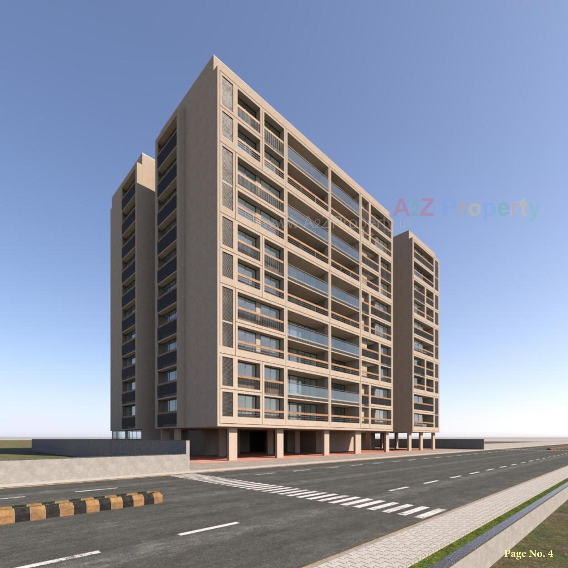 3D Elevation of real estate project Abhilasha located at Gota, Ahmedabad, Gujarat