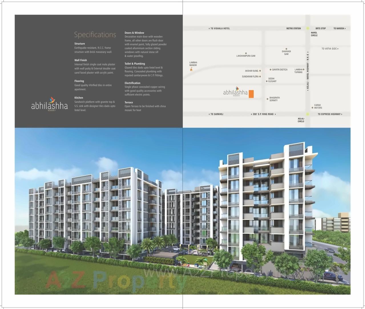 3D Elevation of real estate project Abhilashha Residency located at Lambha, Ahmedabad, Gujarat