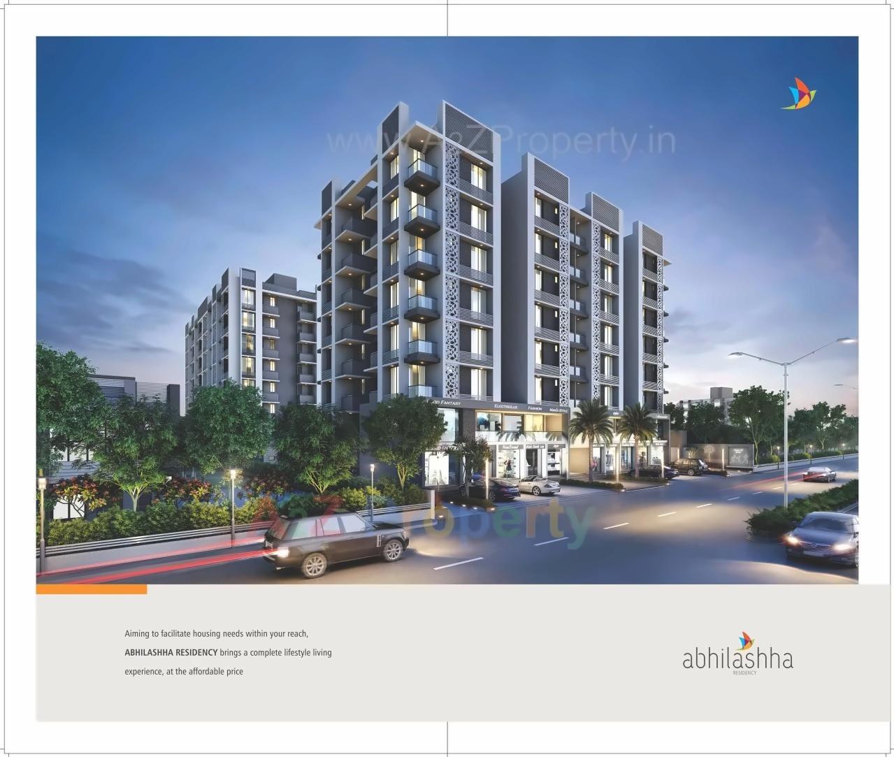 3D Elevation of real estate project Abhilashha Residency located at Lambha, Ahmedabad, Gujarat