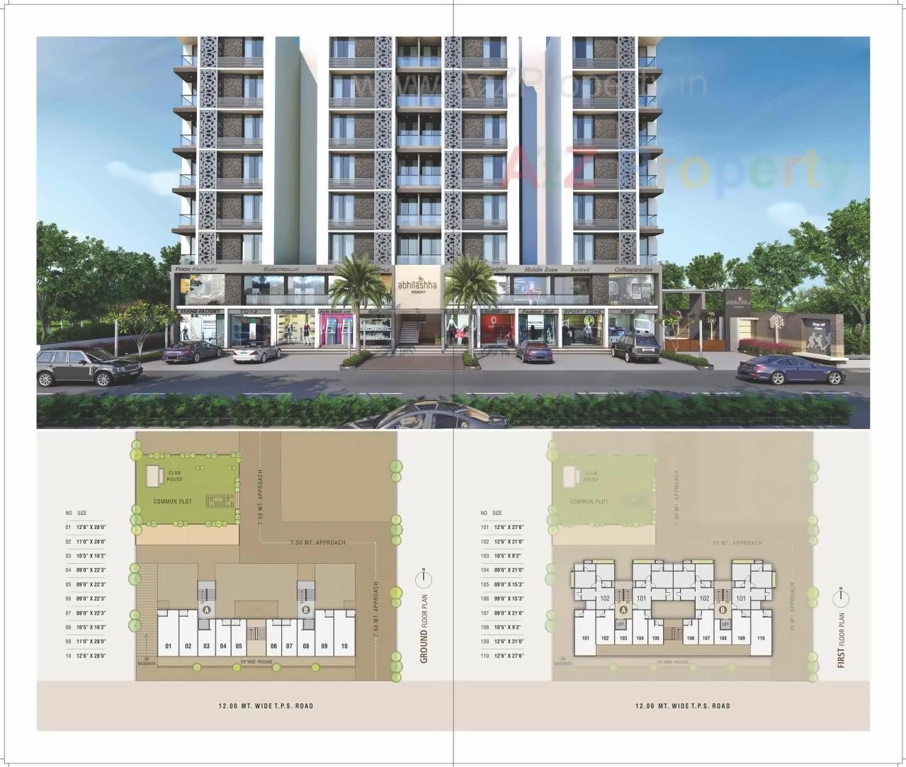 3D Elevation of real estate project Abhilashha Residency located at Lambha, Ahmedabad, Gujarat
