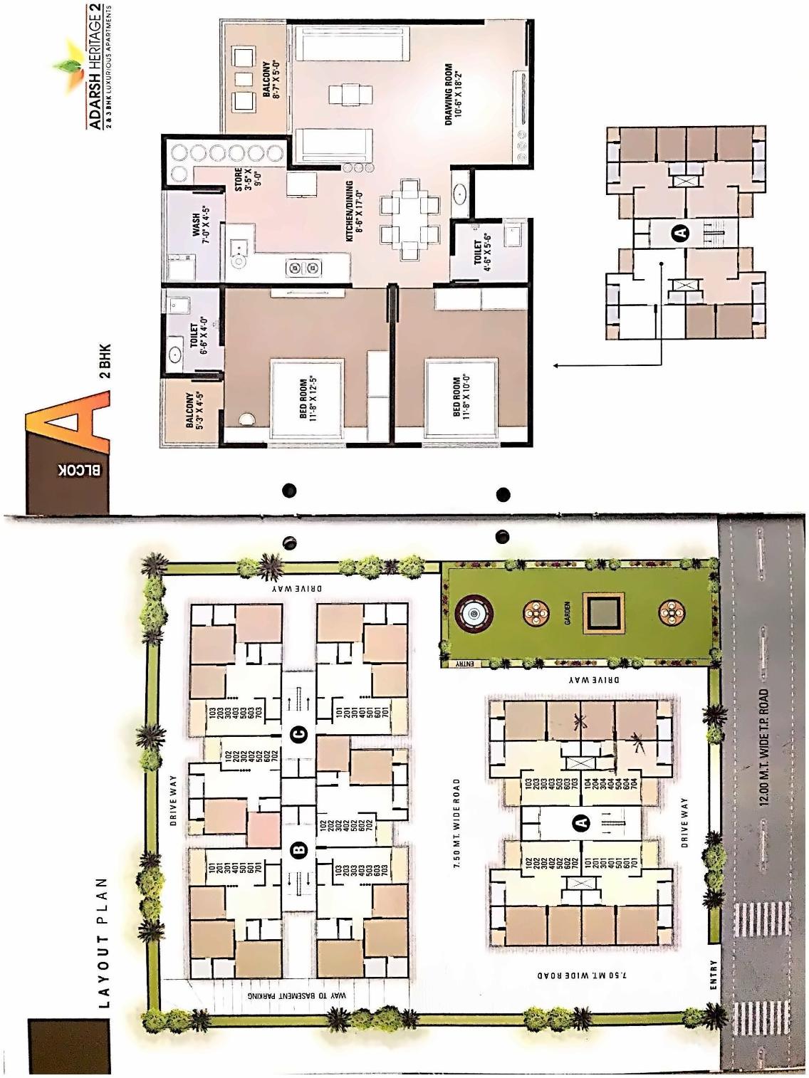 Layout of real estate project Adarsh Heritage located at Nikol, Ahmedabad, Gujarat