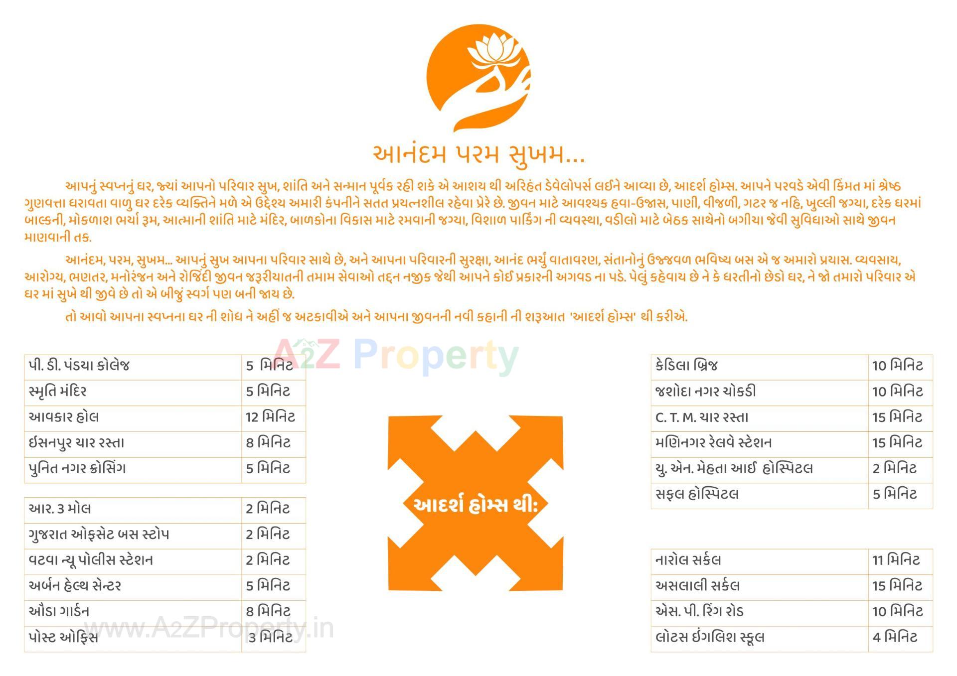  of real estate project Adarsh Homes located at Vatva, Ahmedabad, Gujarat