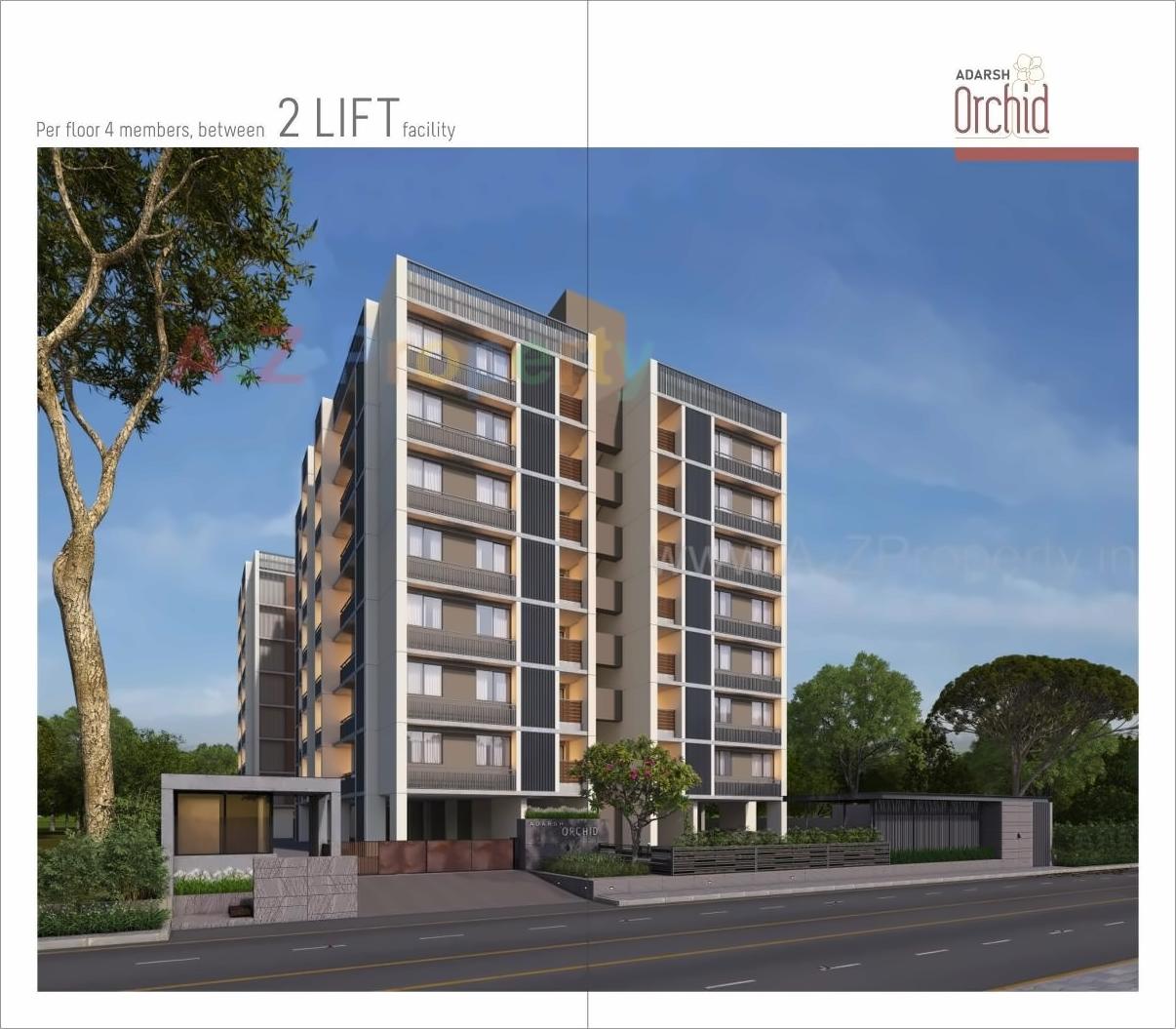 3D Elevation of real estate project Adarsh Orchid Residency located at Nikol, Ahmedabad, Gujarat