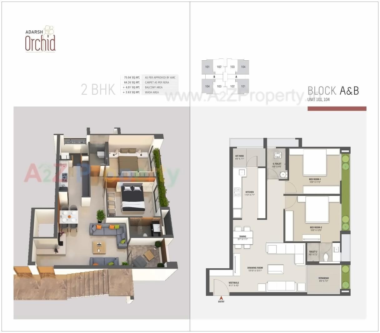 Layout of real estate project Adarsh Orchid Residency located at Nikol, Ahmedabad, Gujarat