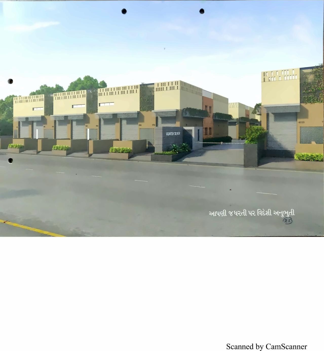 3D Elevation of real estate project Adarsh Silver Industrial Estate located at Kathwada, Ahmedabad, Gujarat