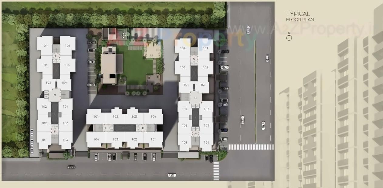 Layout of real estate project Adarsh Tulip Skyview located at Vatva, Ahmedabad, Gujarat