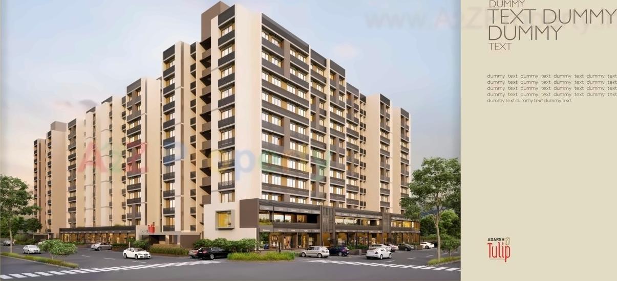 3D Elevation of real estate project Adarsh Tulip Skyview located at Vatva, Ahmedabad, Gujarat