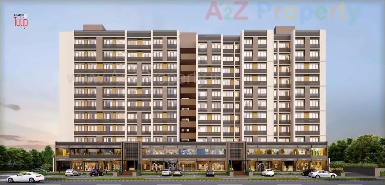 3D Elevation of real estate project Adarsh Tulip Skyview located at Vatva, Ahmedabad, Gujarat