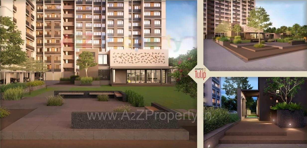 3D Elevation of real estate project Adarsh Tulip Skyview located at Vatva, Ahmedabad, Gujarat