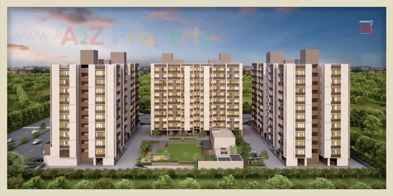 3D Elevation of real estate project Adarsh Tulip Skyview located at Vatva, Ahmedabad, Gujarat