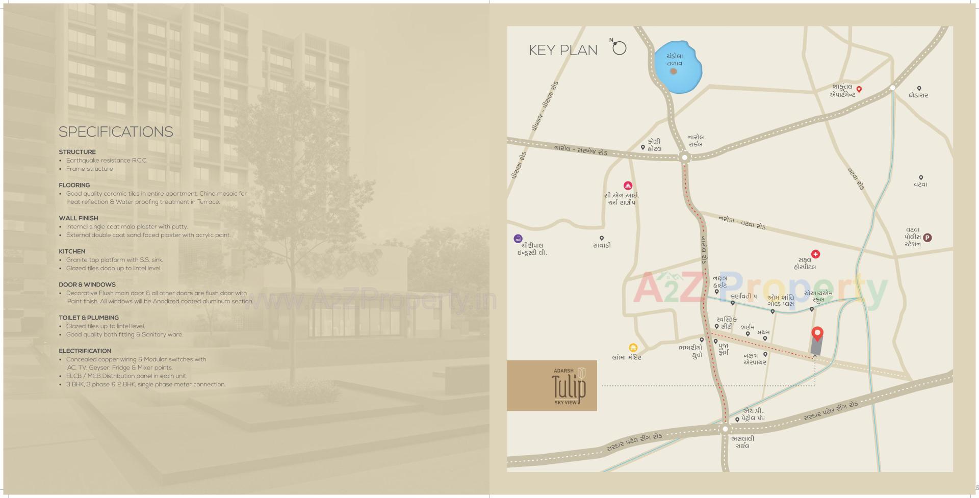  of real estate project Adarsh Tulip Skyview located at Vatva, Ahmedabad, Gujarat