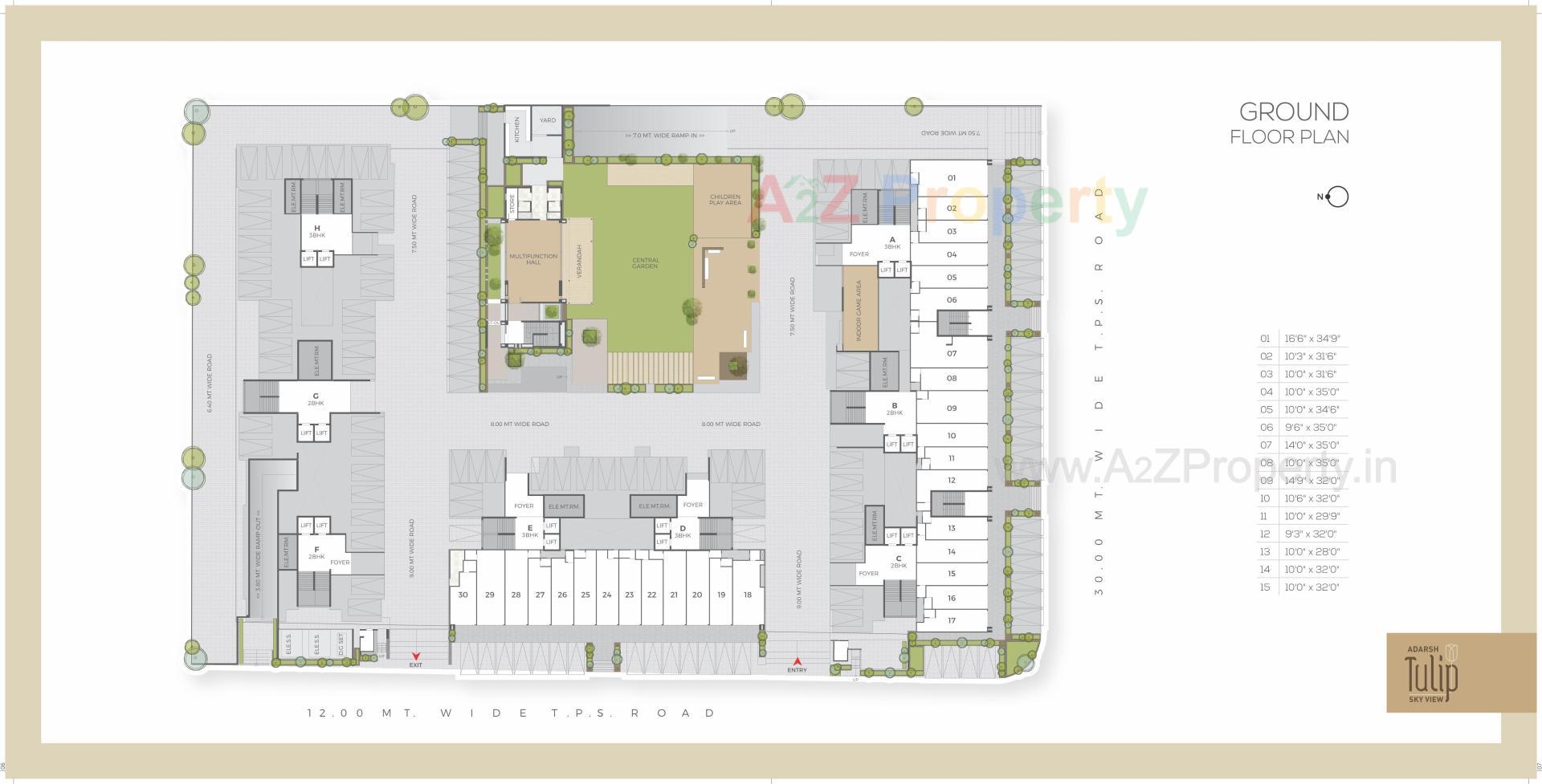 Layout of real estate project Adarsh Tulip Skyview located at Vatva, Ahmedabad, Gujarat