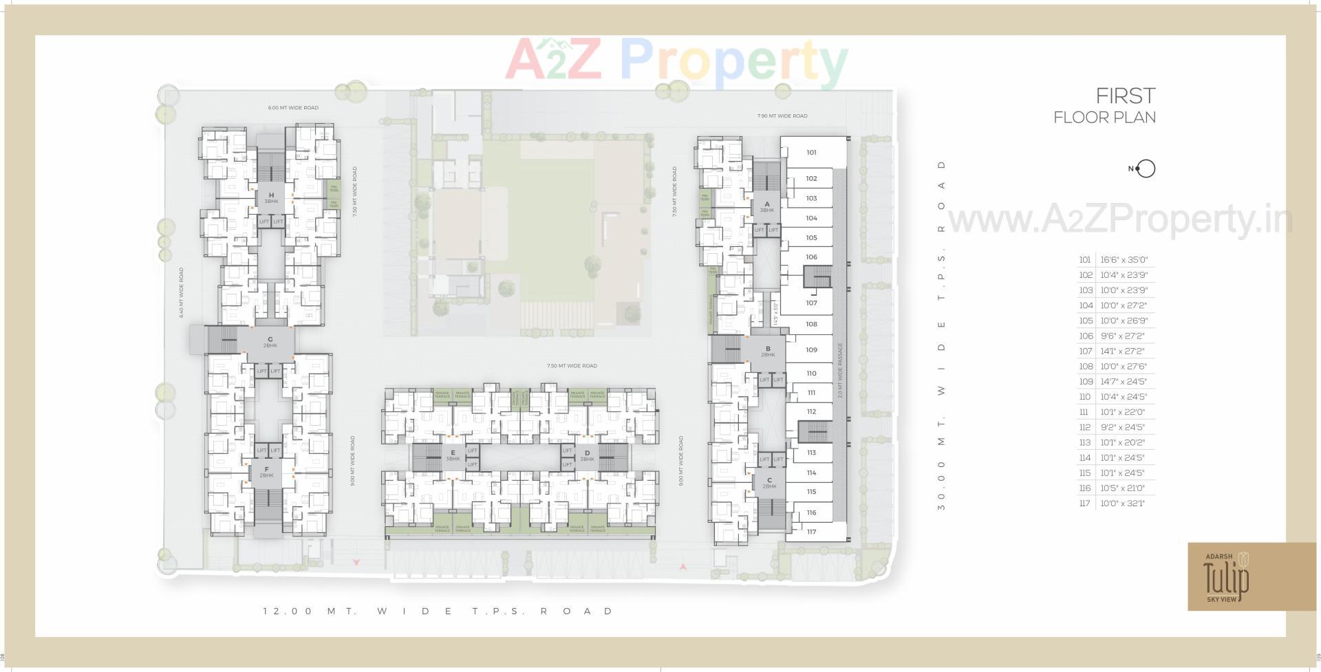 Layout of real estate project Adarsh Tulip Skyview located at Vatva, Ahmedabad, Gujarat