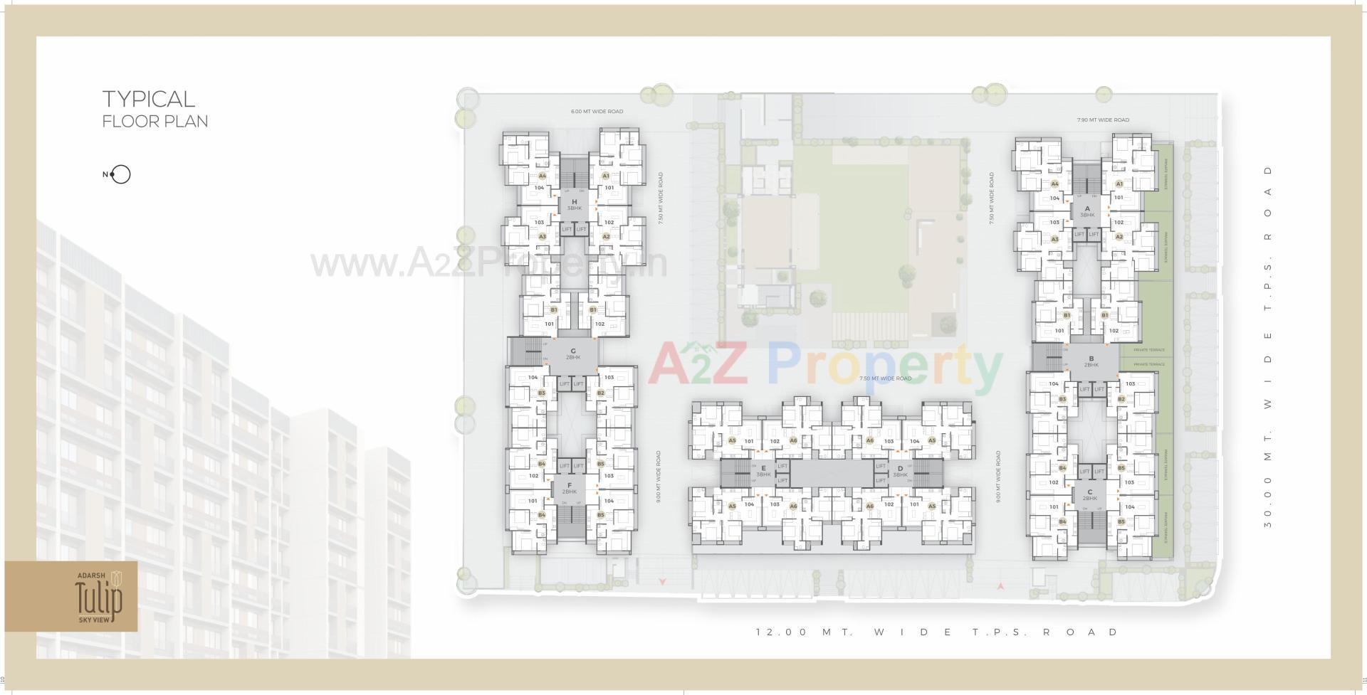 Layout of real estate project Adarsh Tulip Skyview located at Vatva, Ahmedabad, Gujarat
