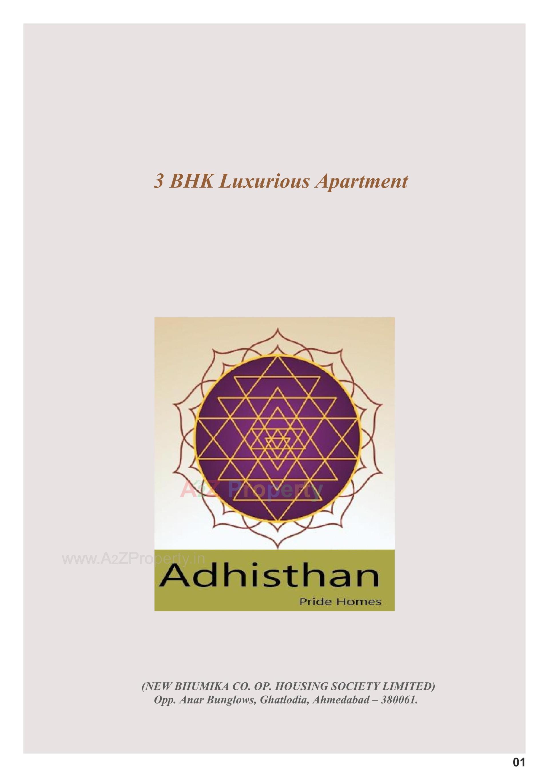 of real estate project Adhisthan Pride Homes located at Ghatlodia, Ahmedabad, Gujarat