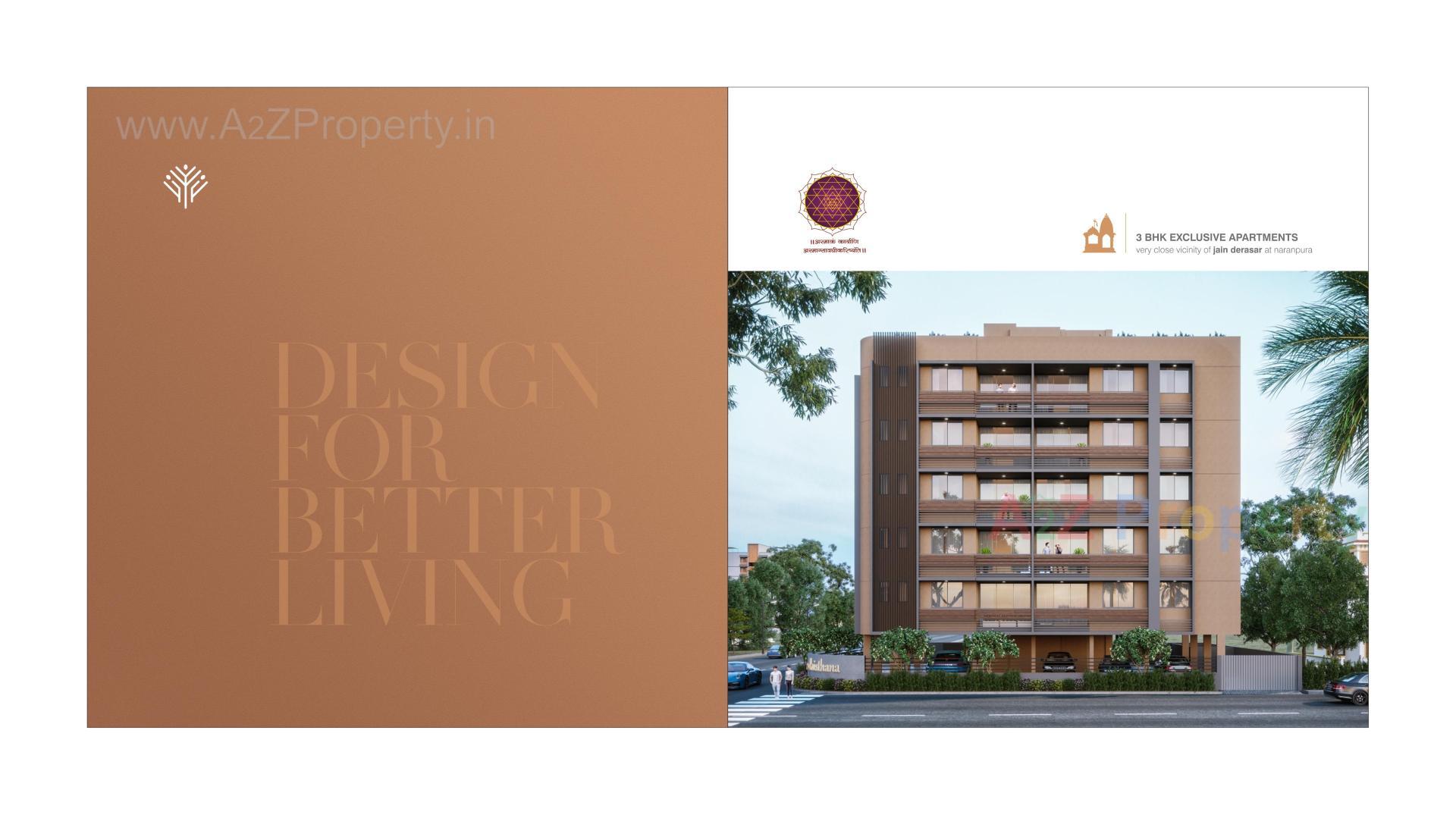 3D Elevation of real estate project Adhisthana Luxuria located at Wadaj, Ahmedabad, Gujarat