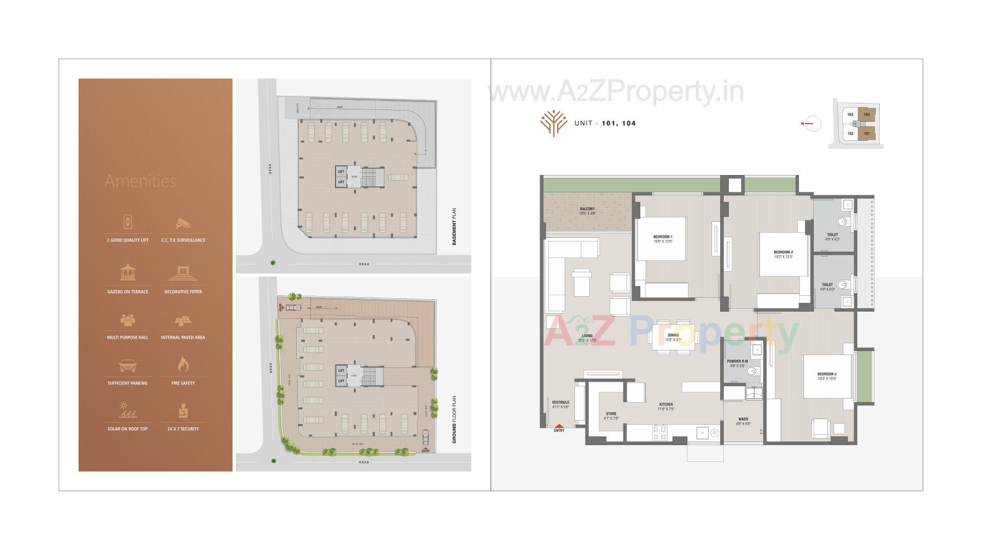 Layout of real estate project Adhisthana Luxuria located at Wadaj, Ahmedabad, Gujarat