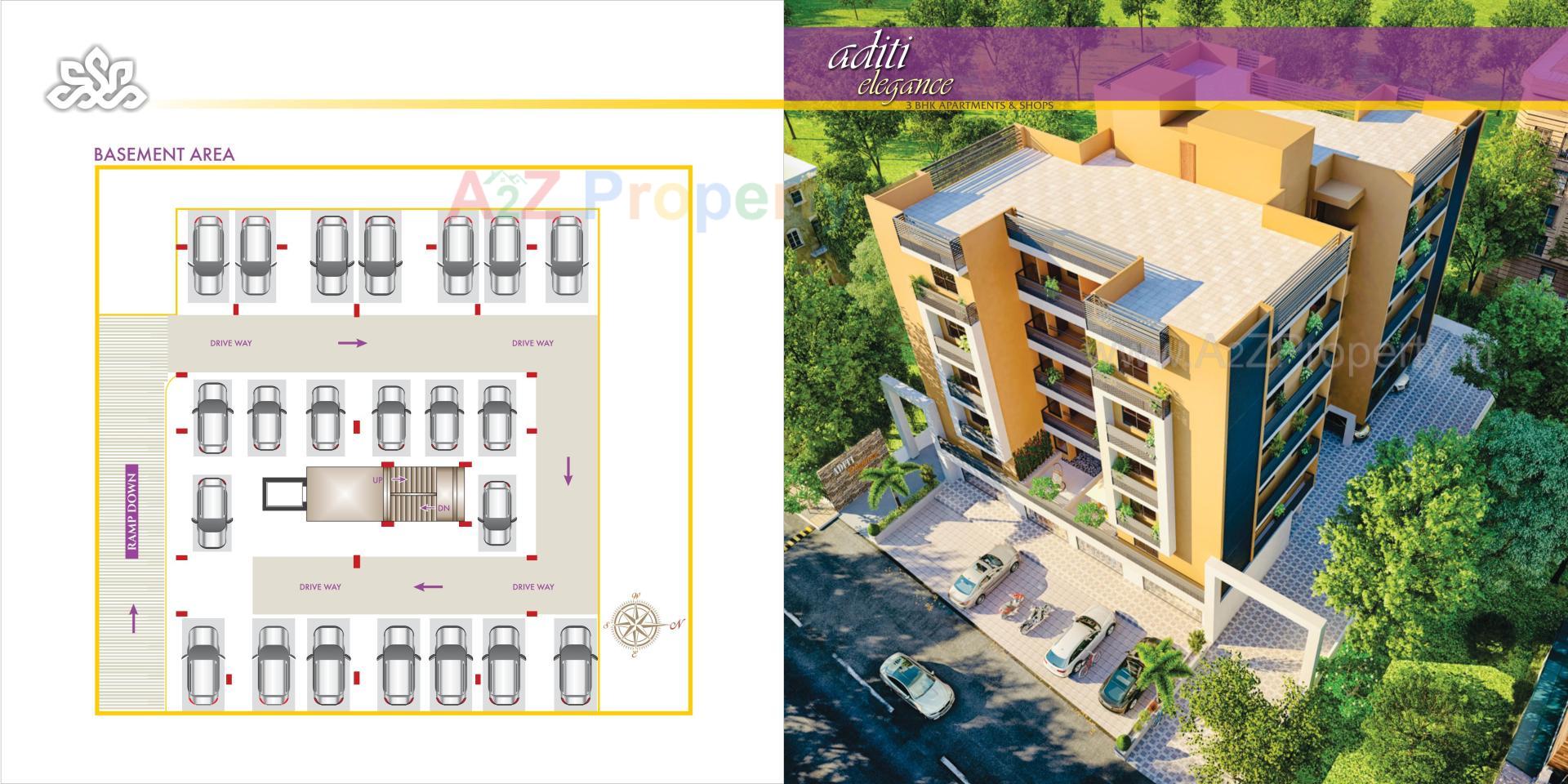 Layout of real estate project Aditi Elegance located at Tragad, Ahmedabad, Gujarat