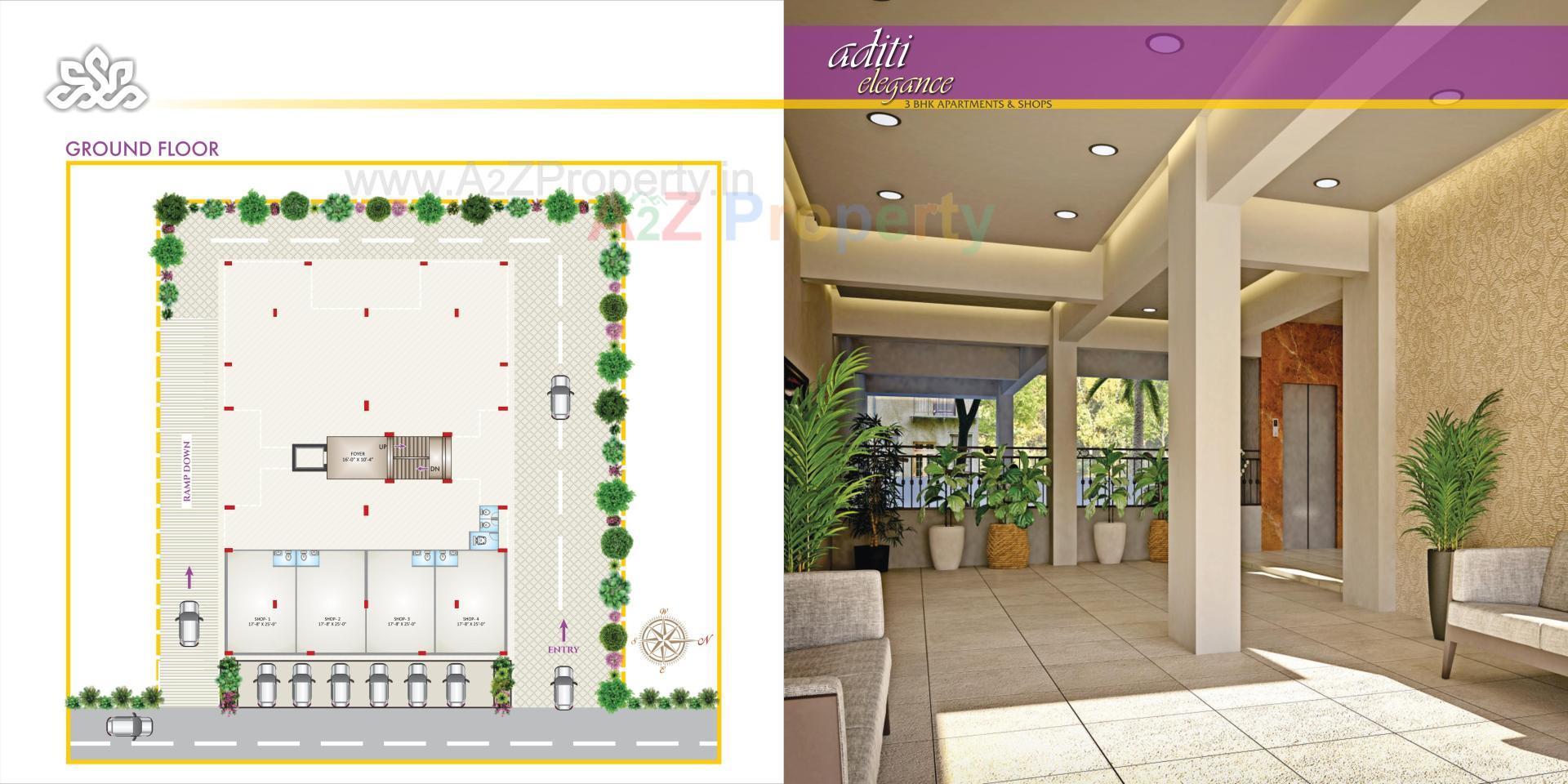 Layout of real estate project Aditi Elegance located at Tragad, Ahmedabad, Gujarat