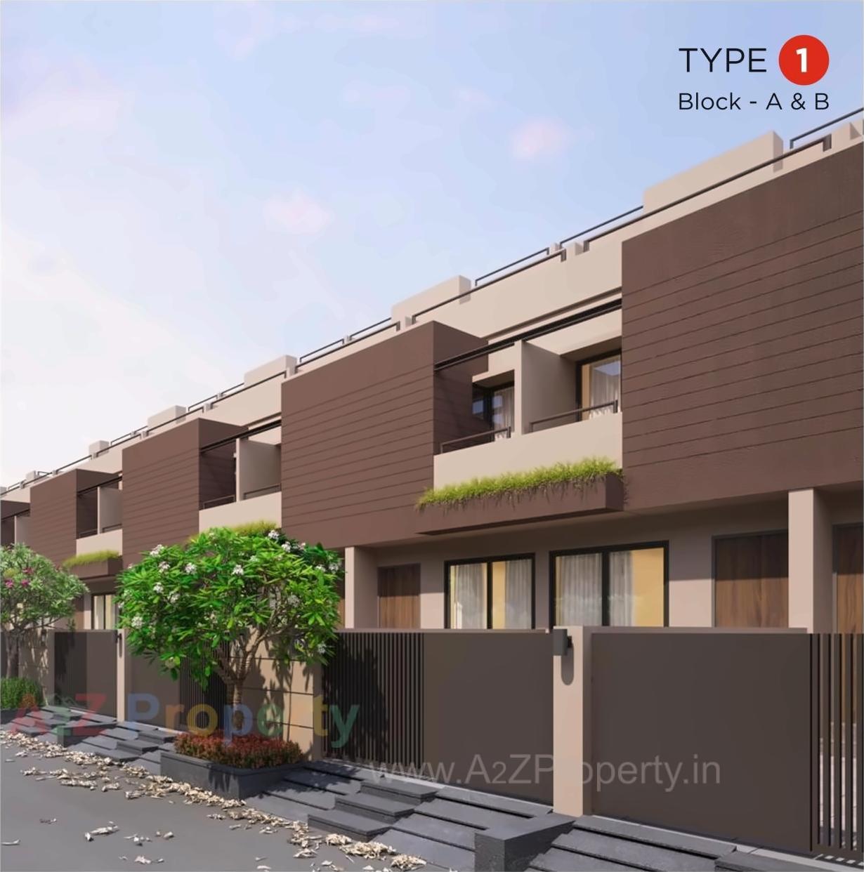 3D Elevation of real estate project Aditya Bungalows located at Ahmedabad, Ahmedabad, Gujarat