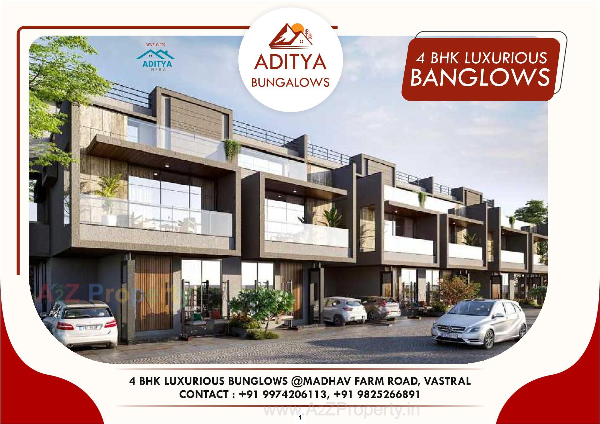 3D Elevation of real estate project Aditya Bungalows located at Vastral, Ahmedabad, Gujarat