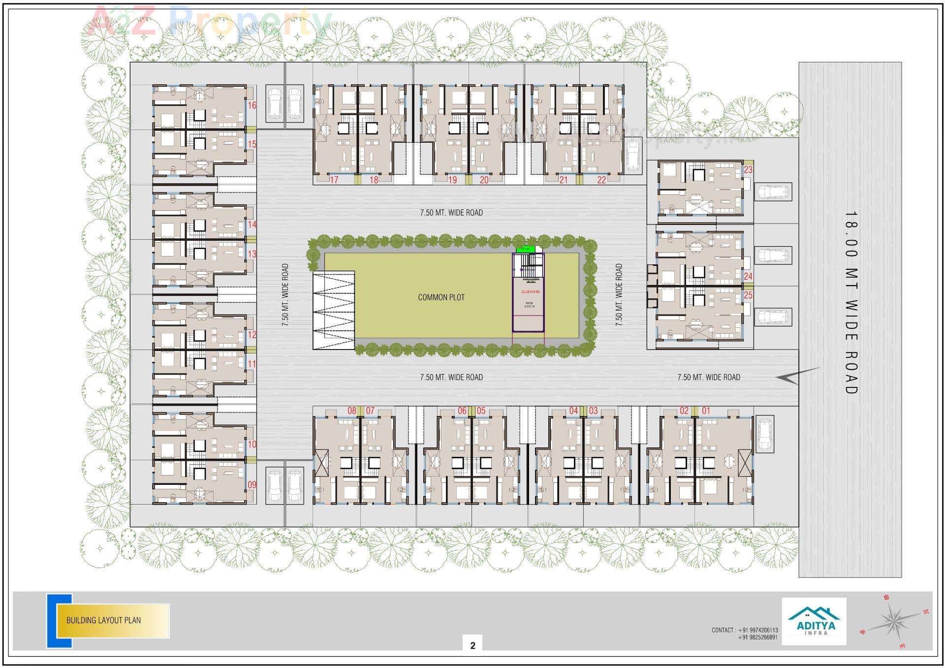 Layout of real estate project Aditya Bungalows located at Vastral, Ahmedabad, Gujarat