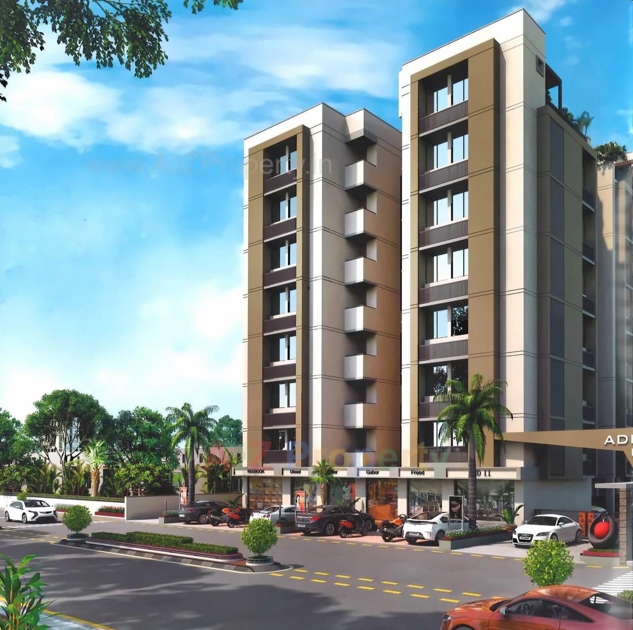 3D Elevation of real estate project Aditya Icon located at Vadaj, Ahmedabad, Gujarat