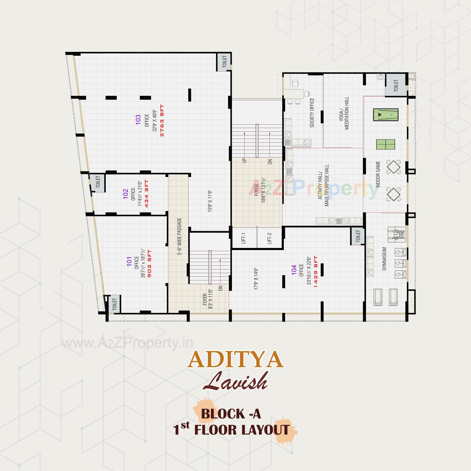 Layout of real estate project Aditya Lavish located at Vastral, Ahmedabad, Gujarat