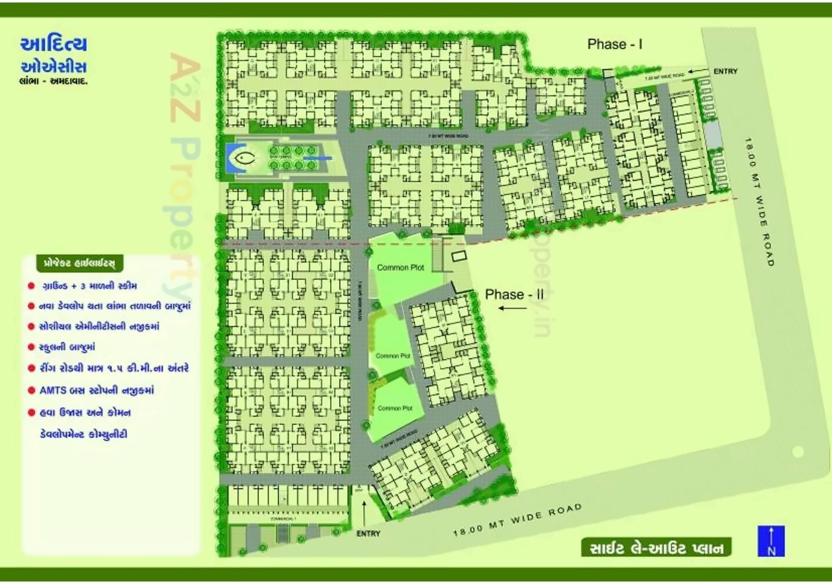 Layout of real estate project Aditya Oasis located at Lambha, Ahmedabad, Gujarat