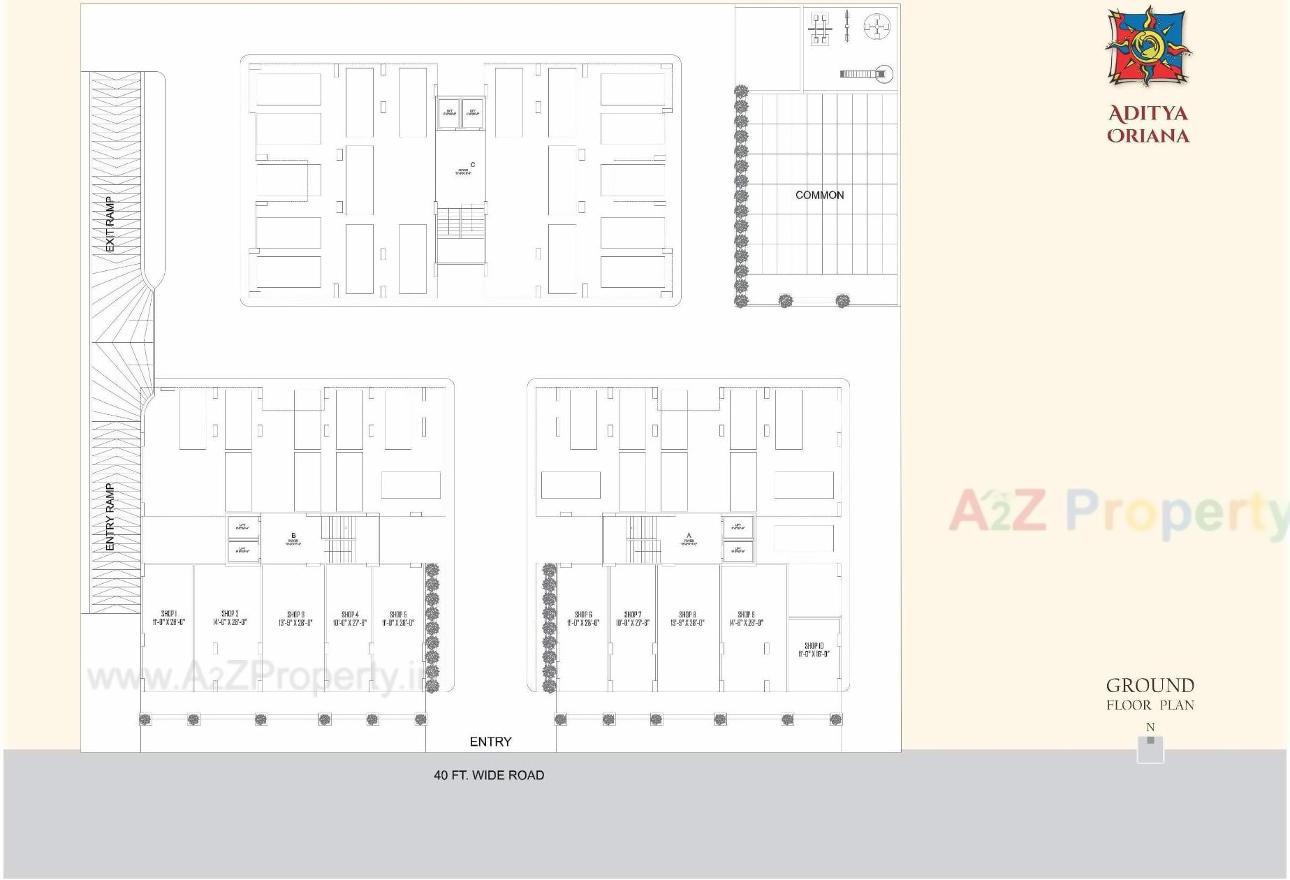 Layout of real estate project Aditya Oriana located at Gota, Ahmedabad, Gujarat