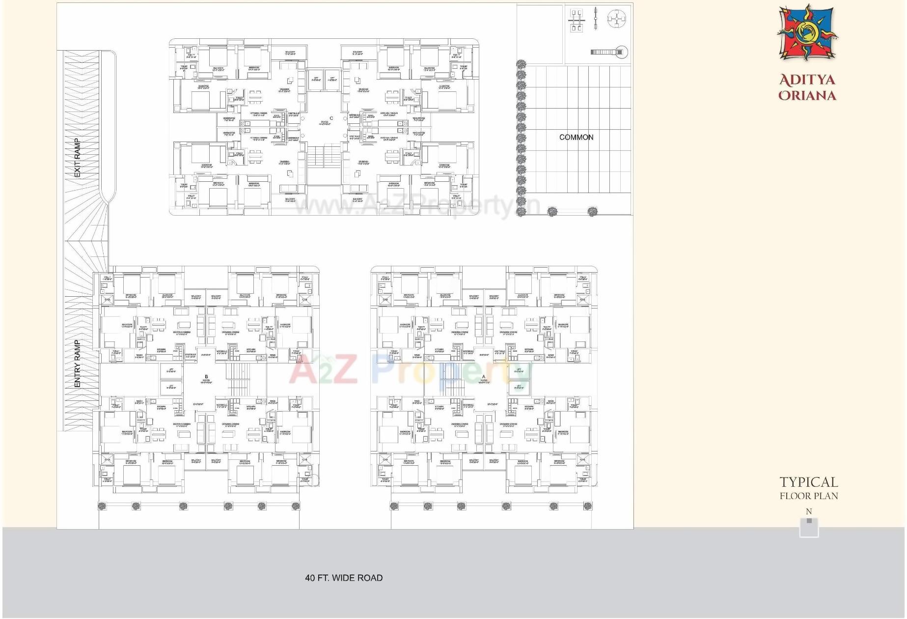 Layout of real estate project Aditya Oriana located at Gota, Ahmedabad, Gujarat