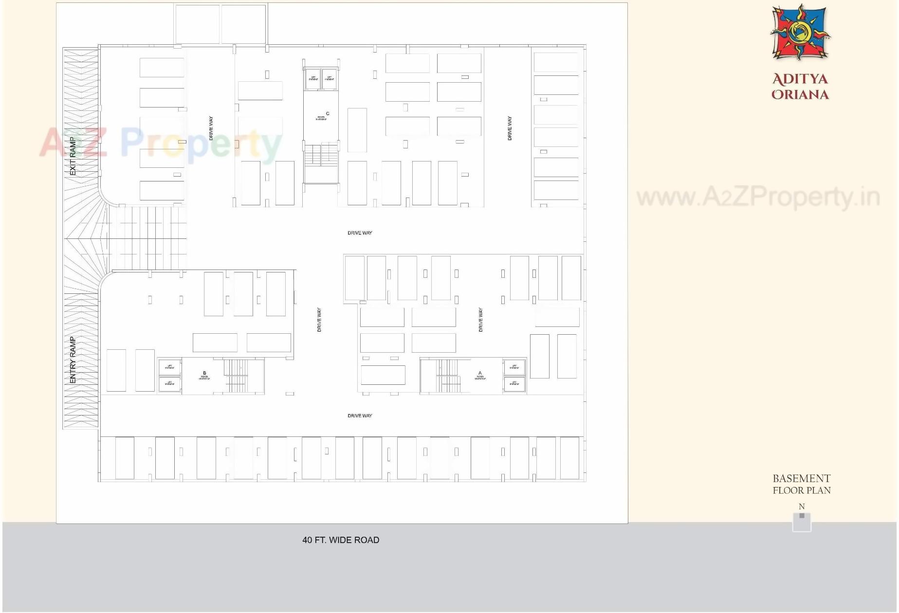 Layout of real estate project Aditya Oriana located at Gota, Ahmedabad, Gujarat