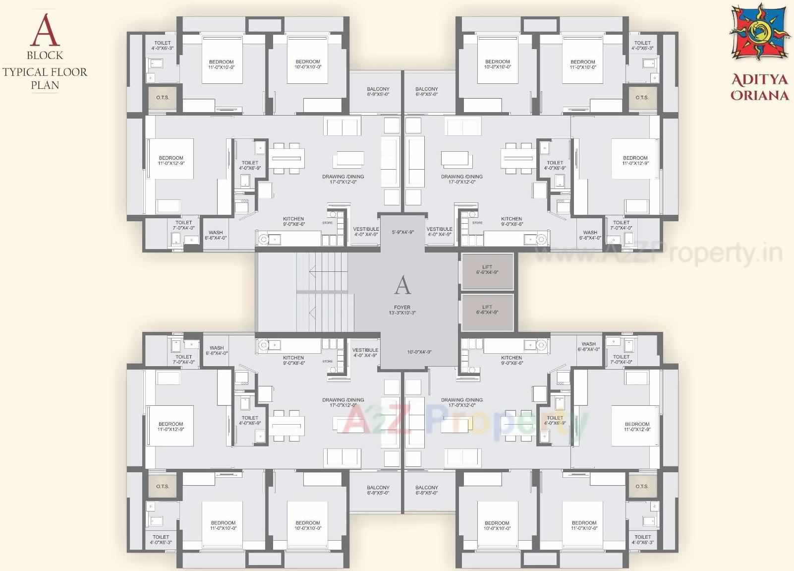 Layout of real estate project Aditya Oriana located at Gota, Ahmedabad, Gujarat