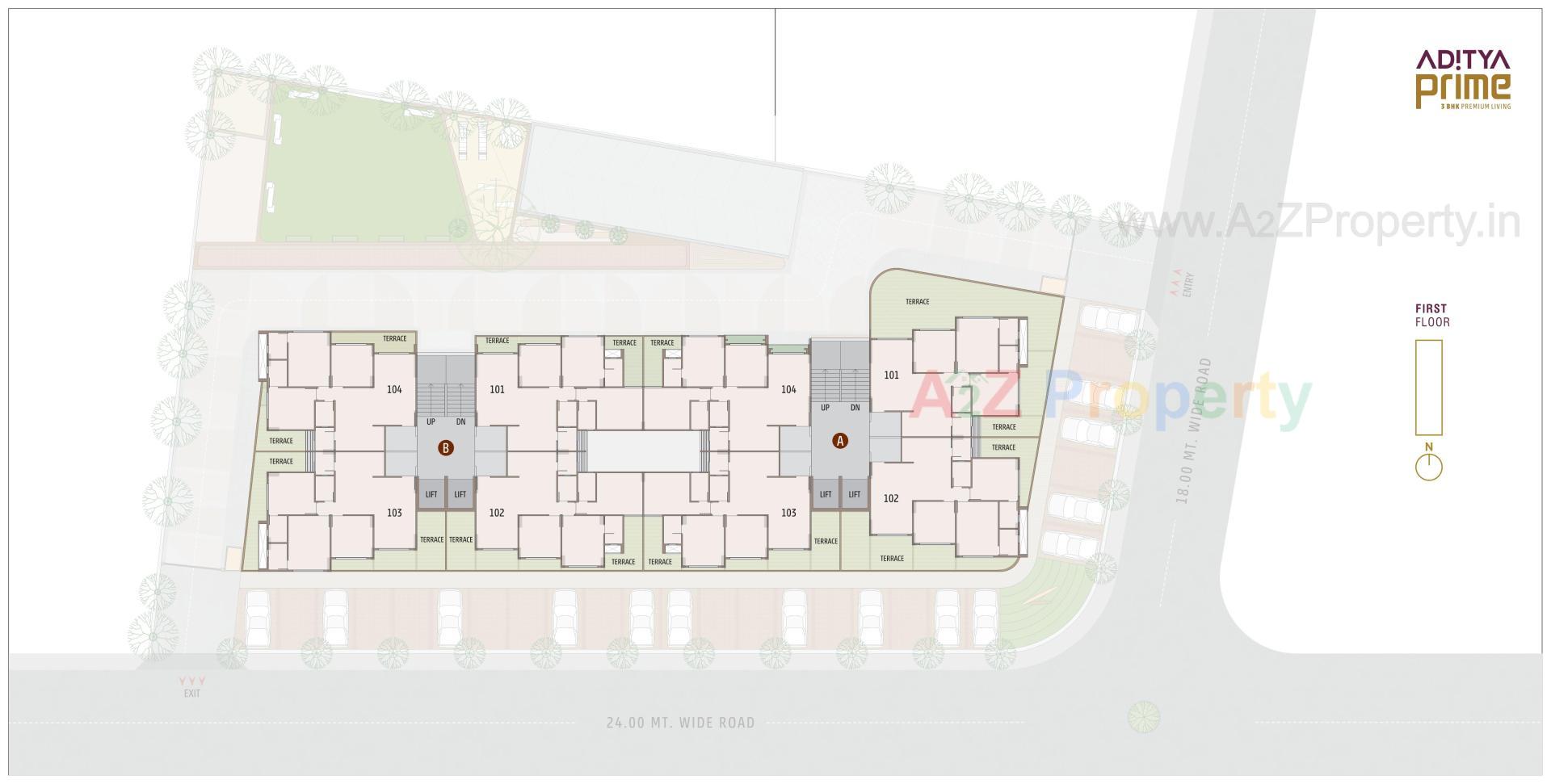 Layout of real estate project Aditya Prime located at Ahmedabad, Ahmedabad, Gujarat