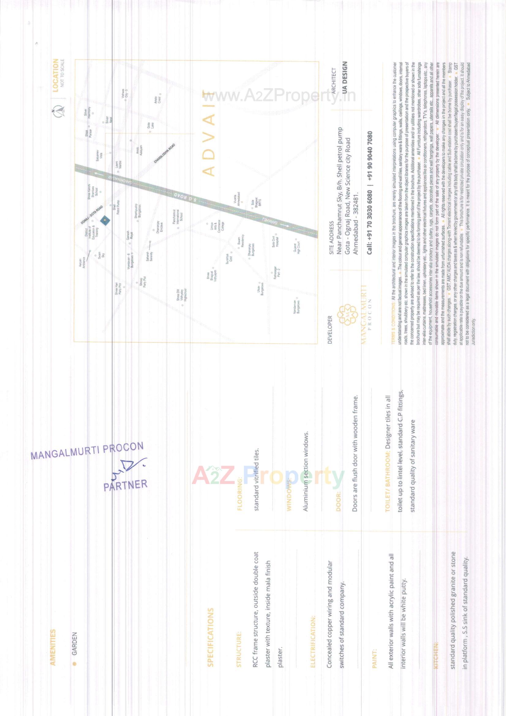 Layout of real estate project Advait located at Gota, Ahmedabad, Gujarat