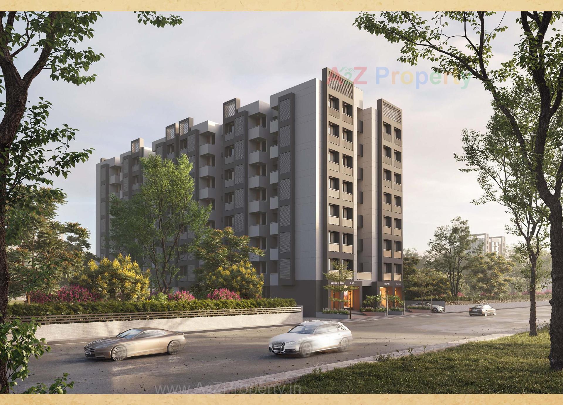 3D Elevation of real estate project Ahmed Avenue located at Sarkhej, Ahmedabad, Gujarat