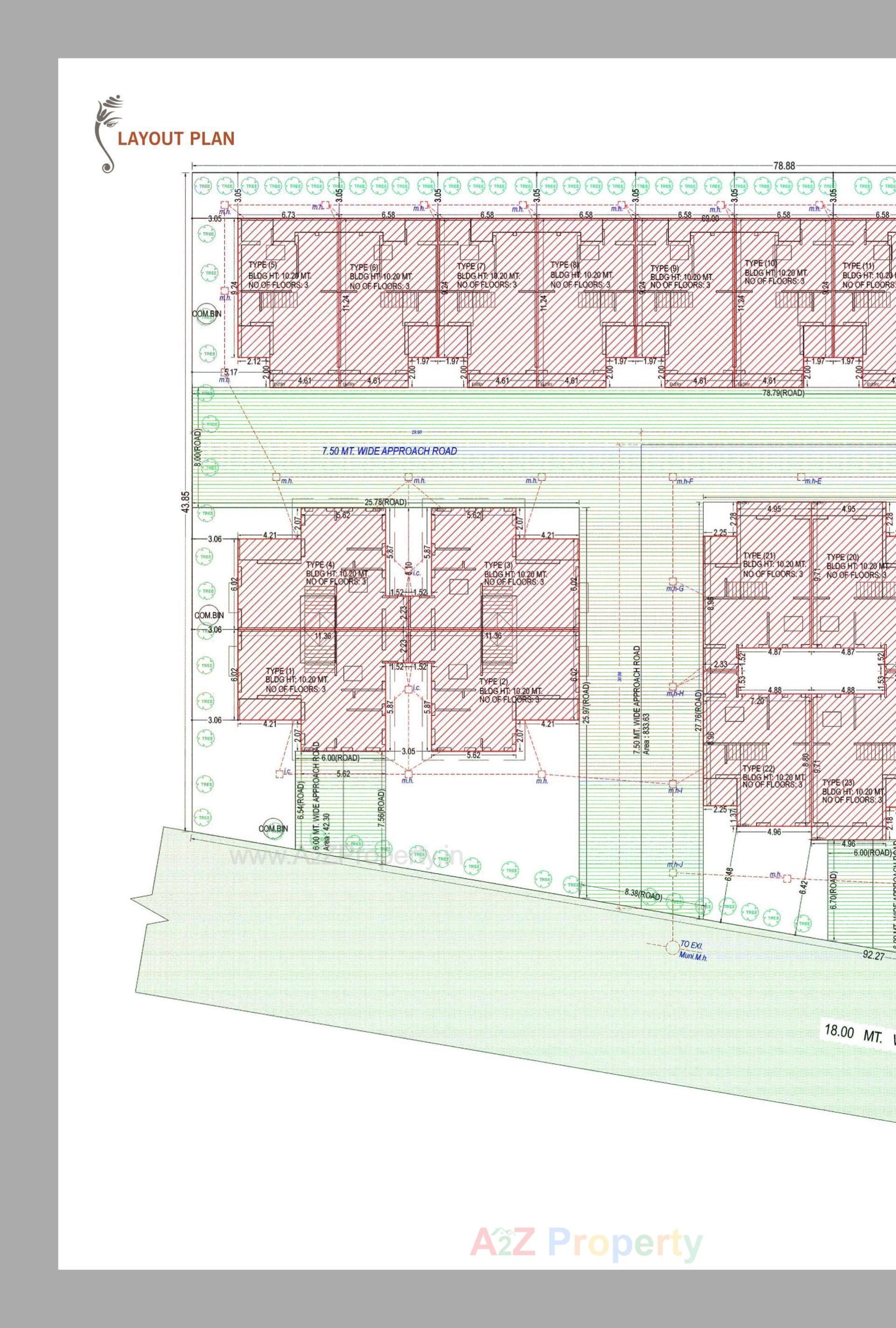 Layout of real estate project Airavat Elysium located at Singarva, Ahmedabad, Gujarat