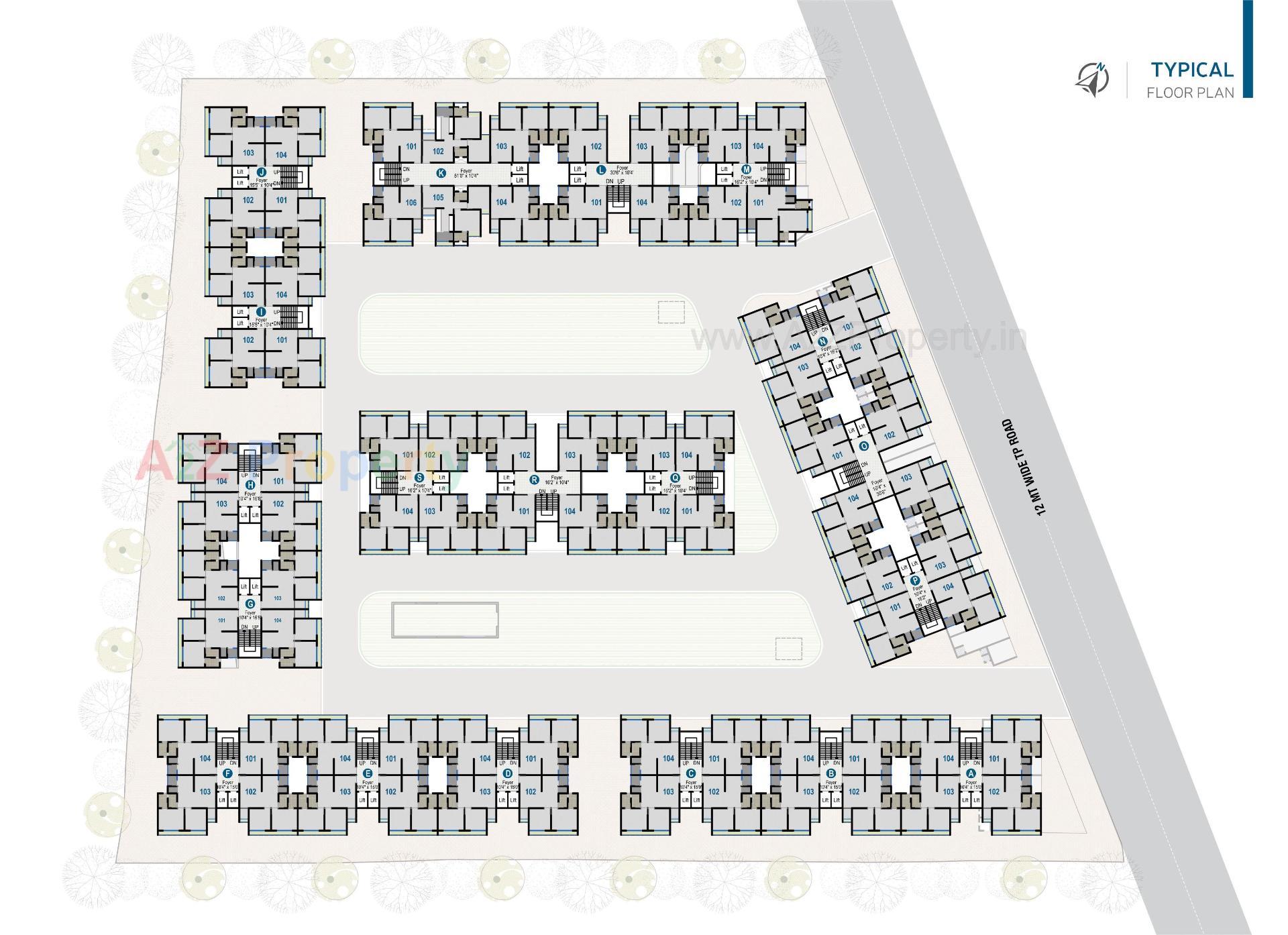 Layout of real estate project Airport View Residency located at Hansol, Ahmedabad, Gujarat
