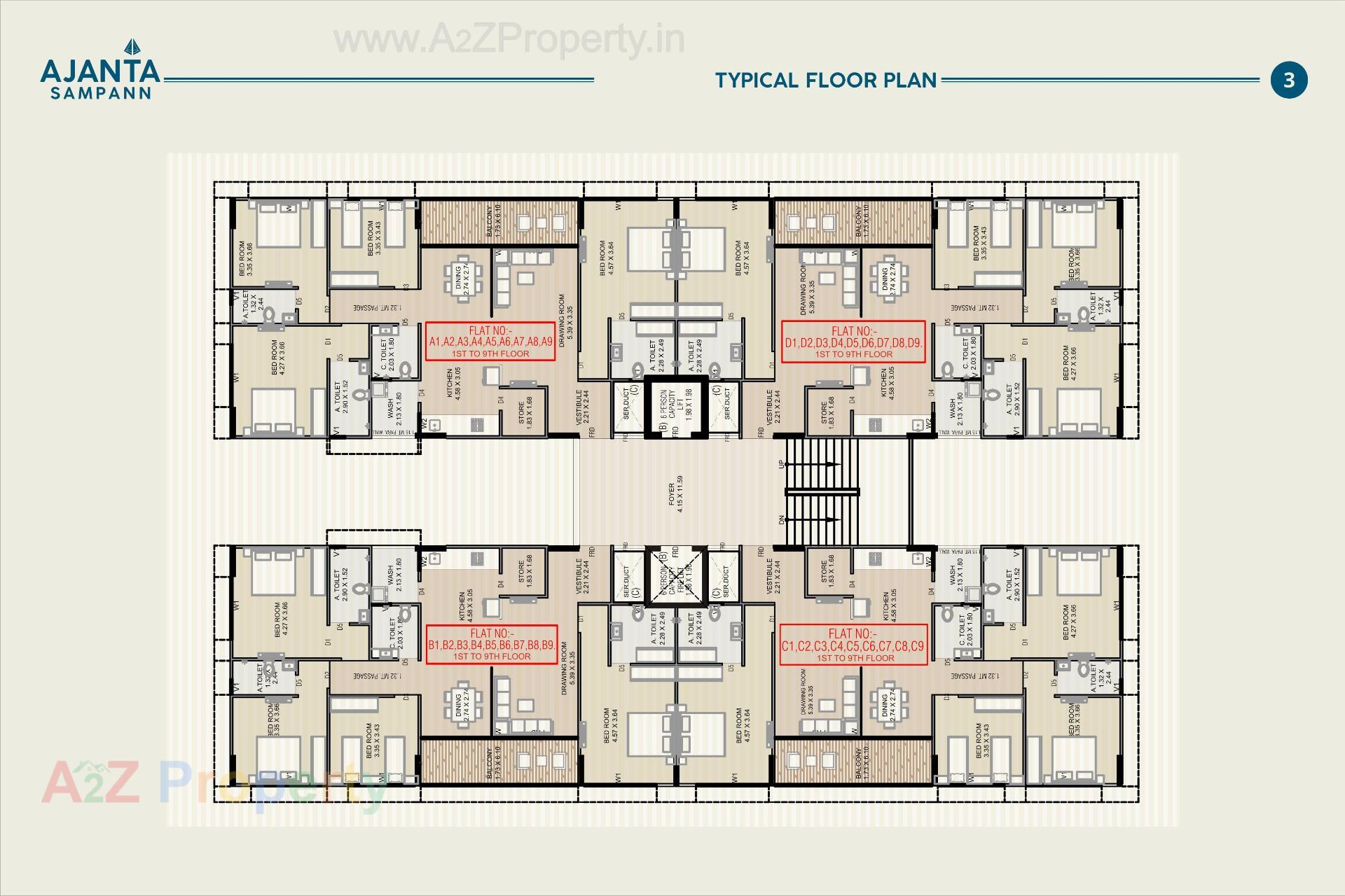 Layout of real estate project Ajanta Sampann located at Usmanpura, Ahmedabad, Gujarat