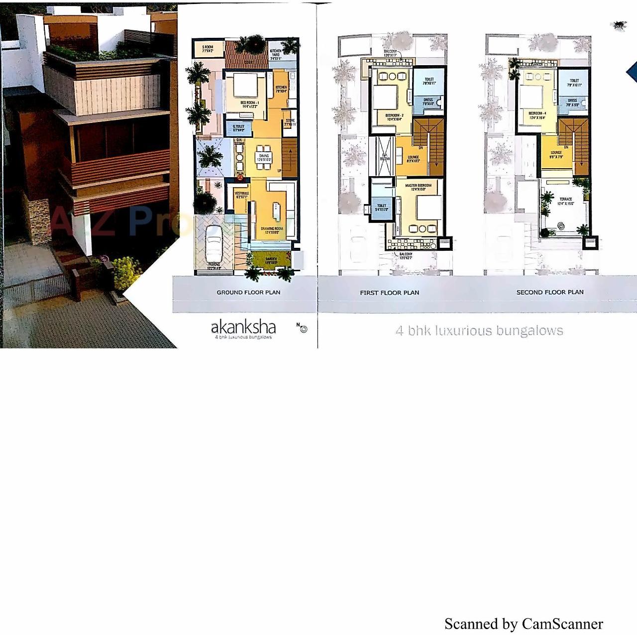 Layout of real estate project Akanksha located at Hathijan, Ahmedabad, Gujarat
